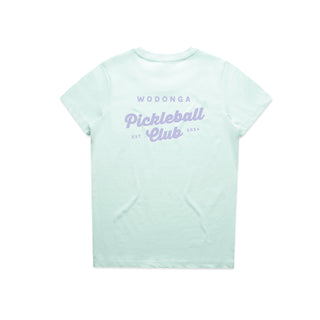 Women Maple Tee printed frt + back (Wodonga Pickleball)