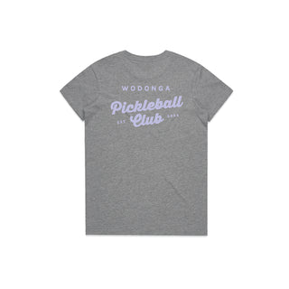 Women Maple Tee printed frt + back (Wodonga Pickleball)