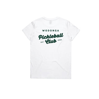 Women Maple Tee printed frt + back (Wodonga Pickleball)