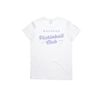 Women Maple Tee printed frt + back (Wodonga Pickleball)