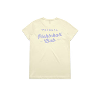 Women Maple Tee printed frt + back (Wodonga Pickleball)