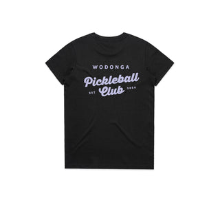 Women Maple Tee printed frt + back (Wodonga Pickleball)