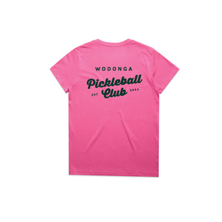 Women Maple Tee printed frt + back (Wodonga Pickleball)