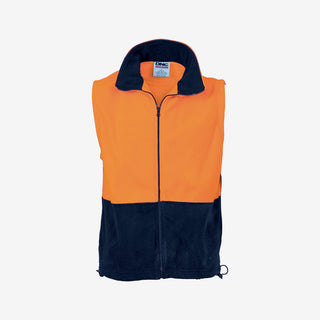 Men's Two Tone Full Zip Polar Fleece Work Vest