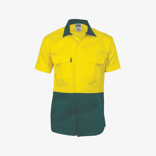 Men's Two Tone HiVis Cotton Drill Work Shirt