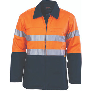 Men's Hivis Two Tone Protect or Drill Work Jacket with 3M R/Tape