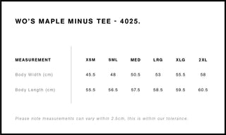 Wo's Maple Minus Tee [-8cm]