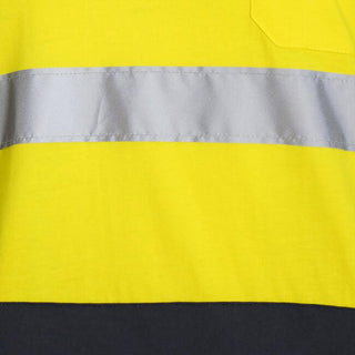 JB's Hi Vis D+N Cotton T-Shirt Yellow/Navy - Back
